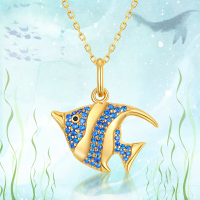 wholesale S925 Silver Summer Marine Clownfish Pure Silver Pendant Collarbone Chain Blue Tropical Fish Necklace for Women from Source Manufacturer-Pendant without chain 925 silver
