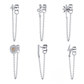 wholesale S925 Sterling Silver Single Tassel Earring, Creative And Stylish Minimalist Design With Various Tassels, Ear Clip Ear Thread, Popular In Europe And America-0-4