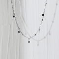 wholesale Sterling Silver S925 Women's Korean Style Fresh and Simple Light Bead Girly Round Piece Tassel Collarbone Necklace D7041-0-3