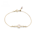 wholesale 9K Gold Japanese Light Luxury White Shell Hollow Diamond Bracelet for Women, Summer New Arrival Perfect Gift for Best Friend's Birthday-0-0