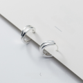 wholesale S925 Sterling Silver Fashion Korean Style Small Hoop Earrings with Simple and Elegant Double-Layer Hollow Clasp Trendy Eardrop E1386-0-2