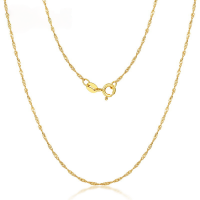 wholesale S925 Sterling Silver Water Wave Chain Electroplated Gold Women's Collarbone Necklace Matching Chain Korean Silver Necklace Factory Direct Wholesale-[925 silver plated with gold] Water wave chain length 400MM 925 silver