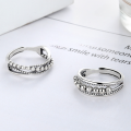 wholesale Sterling silver couple's ring, European and American new style accessory, fashion minimalist dotted beaded ring, adjustable Thai silver ring-0-3
