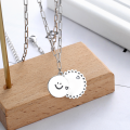 wholesale 925 Sterling Silver Metal, Smile Sun Pendant Circular Vintage Fashion European and American Style Dongdaemun Jewelry-0-0