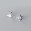 wholesale Metal material forest style butterfly ear studs for women with inlaid diamonds, Korean version no ear piercings ear cartilage clipG6175-0-5
