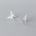 wholesale Metal material forest style butterfly ear studs for women with inlaid diamonds, Korean version no ear piercings ear cartilage clipG6175-0-7