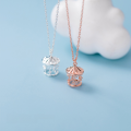 wholesale S925 Sterling Silver Korean Style Forest Series Diamond-Encrusted Carousel Necklace for Women, Cute and Sweet Student Necklace D7103-0-0