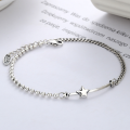 wholesale S925 Sterling Silver Lucky Star Bracelet for Women Korean Style Minimalist Handmade Jewelry Couple Accessories Factory Wholesale-0-0