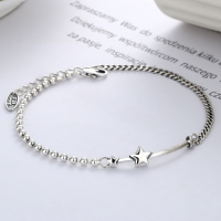 wholesale S925 Sterling Silver Lucky Star Bracelet for Women Korean Style Minimalist Handmade Jewelry Couple Accessories Factory Wholesale-YS027/approx. 3.9g 925 silver