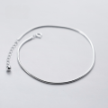 wholesale S925 silver Korean-style minimalist Japanese small light bead snake bone ankle chain for women, elegant student foot accessory S3855-0-3