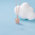wholesale S925 Sterling Silver Korean Style Forest Series Diamond-Encrusted Carousel Necklace for Women, Cute and Sweet Student Necklace D7103-0-2