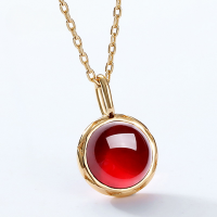 wholesale S925 Sterling Silver Gold-Plated Geometric Minimalist Natural Garnet Pendant Necklace for Women, Wholesale Luxury Jewelry-[Labradorite] Pendant without chain>925 silver