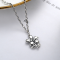 wholesale 925 Sterling Silver Women's Necklace with Small Flower Pendant Short Choker Collarbone Chain Korean Japanese Fashion Accessories Silver Jewelry Seeking Agents-0-0