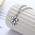 wholesale 925 Sterling Silver Women's Necklace with Small Flower Pendant Short Choker Collarbone Chain Korean Japanese Fashion Accessories Silver Jewelry Seeking Agents-0-5