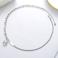 wholesale S925 Sterling Silver Korean Dongdaemun Love Pendant Necklace, Antique Silver Oxidized Vintage Chain Women's Trendy Accessory-0-2
