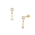 wholesale 9K Gold New Natural Moonstone Opal Earrings Simple Star Ear Studs Japanese Style Accessories-0-0