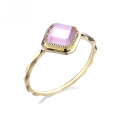 wholesale Metal material first: Available in stock, Japanese-style light jewelry 20 new styles, colorful princess-cut gemstone amethyst ring for women, high-end sense hand accessory-0-0