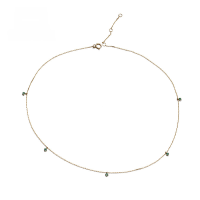 wholesale 9K Gold Summer New Natural Emerald Starry Sky Collarbone Chain, Dainty Emerald Necklace for Women-Small fresh natural emerald clavicle necklace 9K