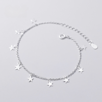 wholesale S925 Silver Women's Korean-style Minimalist Smooth Five-pointed Star Elegant Star Jewelry S3900-s925 silver bracelet