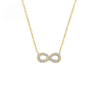 wholesale 9K Gold Light Luxury Confession Gift for Girlfriend, Fashionable and Creative Number 8 Full Diamond Necklace, Eternal Love Collarbone Chain-Eternal Love Necklace - Zircon 9K