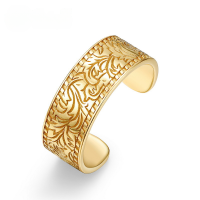 wholesale S925 silver plated with 9K gold, new Japanese light luxury vintage floral open ring for women with floral diamond ring wholesale-9K gold plated Adjustable opening