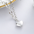 wholesale Metal material: S925 sterling silver Heart pendant necklace with antique silver finish, women's elegant Korean Dongdaemun trendy style accessory-0-5