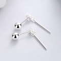 wholesale S925 Sterling Silver Small and Delicate Round Bead Stud Earrings, Simple and Fresh Style-0-6