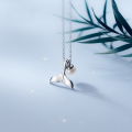 wholesale S925 Sterling Silver Korean Style Simple and Elegant Ocean Mermaid Tail Necklace with Sweet Small Pearl Forest Series Choker D6478-0-1
