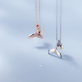 wholesale S925 Sterling Silver Korean Style Simple and Elegant Ocean Mermaid Tail Necklace with Sweet Small Pearl Forest Series Choker D6478-0-0