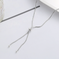wholesale Adjustable snake bone ballpoint necklace for women with tassel pendant, minimalist Korean-style collarbone chain, double-wear wholesale Metal material comes first-0-0