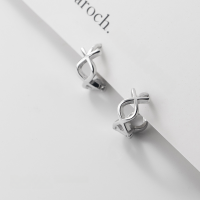 wholesale Sterling Silver Ear Clasp for Women, Korean Style Small Fresh and Simple Hollow Diamond Ear Cartilage Sweet Ear Accessories G6533-S925 silver pair 925 silver