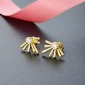 wholesale S925 Silver with Gold Plating and Inlaid Zircon, Geometric Korean Dongdaemun Trendy Designer Earrings for Women Wholesale-0-0