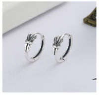 wholesale S925 silver fashionable floral diamond-studded earrings, mini ear care threaded studs, Korean-style student clover flower earrings G6152-S925 silver earrings silver>925 silver