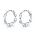 wholesale S925 Sterling Silver minimalist wave-pattern twisted rope small ear studs, unique and niche INS style earrings-0-5