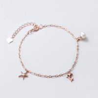 wholesale S925 Silver Nalan Bracelet for Women, Korean Style Fashion Small Fresh Dolphin Starfish Elegant Pearl Hand Accessory S3930-s925 silver anklet silver