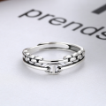 wholesale S925 Sterling Silver Direct-from-Factory Retro New Style Adjustable Chain Ring for Women, Fashionable and Unique Hand Jewelry-0-3