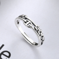 wholesale S925 Sterling Silver Direct-from-Factory Retro New Style Adjustable Chain Ring for Women, Fashionable and Unique Hand Jewelry-0-0