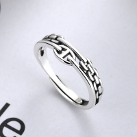 wholesale S925 Sterling Silver Direct-from-Factory Retro New Style Adjustable Chain Ring for Women, Fashionable and Unique Hand Jewelry-YJ087/about 2g Adjustable opening