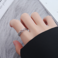 wholesale S925 Sterling Silver Simple and Elegant Twisted Flower Ring for Women, Dongdaemun Style, Live Broadcast Direct Supply from Manufacturer, Drop Shipping-0-1