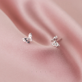 wholesale S925 Sterling Silver Japanese-style Hollow Small Butterfly Ear Studs Sweet Lady Elegant Tiny Insect Earrings G6350-0-0