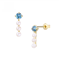 wholesale 9K White Gold Moon and Star Diamond Earrings for Women, Minimalist and Versatile, Direct from the Manufacturer for Wholesale-Moissanite + White Zircon Star and Moon Earrings 9K