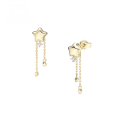 wholesale 9K gold minimalist and versatile five-point star tassel earrings for women, viral elegant new earrings-0-0