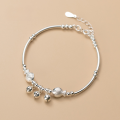 wholesale S925 silver bracelet for women, Korean-style fashion cute fish bell simple curved tube hand accessory S3964-0-0