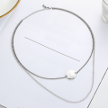 wholesale 925 Silver Gold-Plated Minimalist and Versatile Collar Necklace with High-End Mother-of-Pearl Clasp and Waterdrop Hetian Jade Pendant-0-3