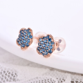 wholesale Metal materials first: 18K, 14K, 9K gold creative girl's ear studs earrings set with diamonds, moissanite, and colored gemstones, factory customization-0-3