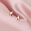 wholesale Sterling Silver Cute Small Cat Ear Studs Minimalist Japanese-style Girl Simple Smooth Cat Earrings G1803-0-0