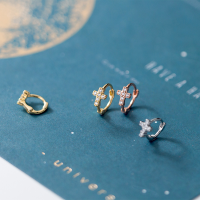 wholesale S925 silver ear studs, Korean-style artistic and trendy,G6740-S925 silver pair - gold small 9MM>925 silver