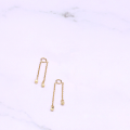 wholesale 9K gold minimalist and versatile five-point star tassel earrings for women, viral elegant new earrings-0-5