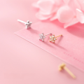 wholesale S925 Silver Star Stud Earrings with Full Diamonds Mini Five-Pointed Star Small Flower Versatile Elegant Petite Diamond-Inlaid Earrings G6724-0-2