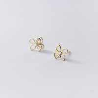 wholesale S925 silver fresh asymmetrical kitten fishbone stud earrings cute Japanese-style student small earrings G2781-s925 silver pair>925 silver